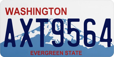 WA license plate AXT9564