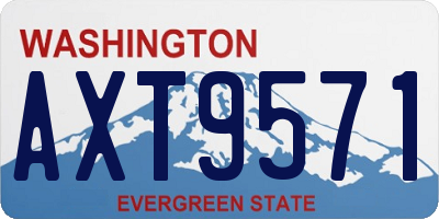WA license plate AXT9571