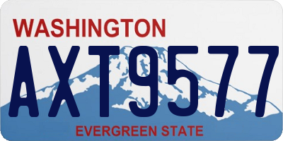 WA license plate AXT9577