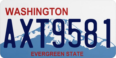 WA license plate AXT9581