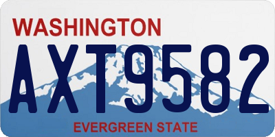 WA license plate AXT9582