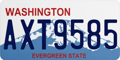 WA license plate AXT9585