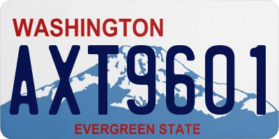 WA license plate AXT9601