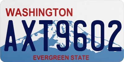 WA license plate AXT9602