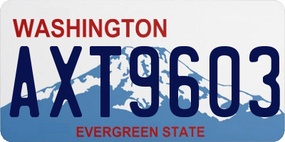 WA license plate AXT9603