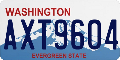 WA license plate AXT9604