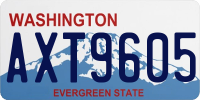 WA license plate AXT9605