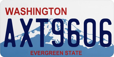 WA license plate AXT9606