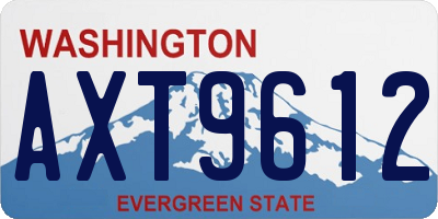WA license plate AXT9612