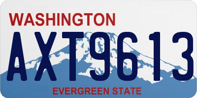 WA license plate AXT9613