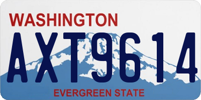 WA license plate AXT9614