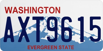 WA license plate AXT9615
