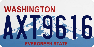 WA license plate AXT9616