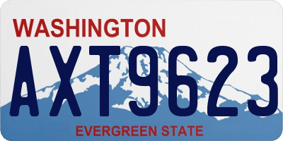 WA license plate AXT9623