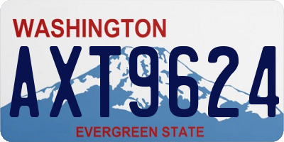 WA license plate AXT9624