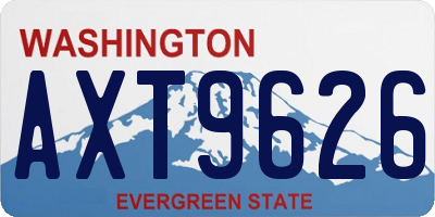 WA license plate AXT9626