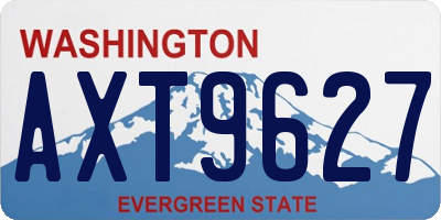 WA license plate AXT9627