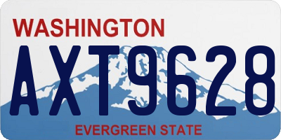 WA license plate AXT9628
