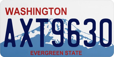 WA license plate AXT9630