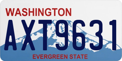 WA license plate AXT9631