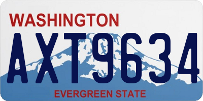 WA license plate AXT9634
