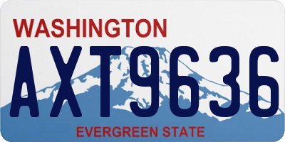 WA license plate AXT9636
