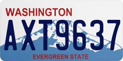 WA license plate AXT9637