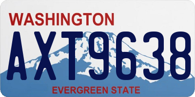 WA license plate AXT9638