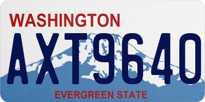 WA license plate AXT9640
