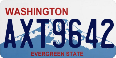 WA license plate AXT9642