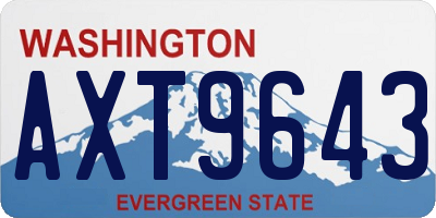 WA license plate AXT9643