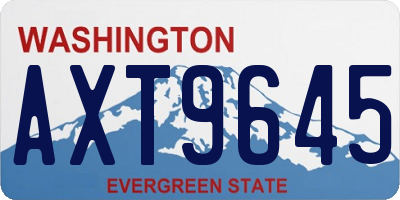 WA license plate AXT9645