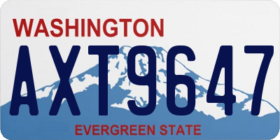 WA license plate AXT9647