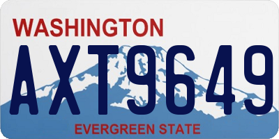 WA license plate AXT9649