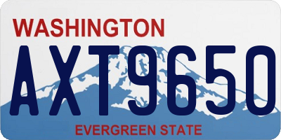 WA license plate AXT9650