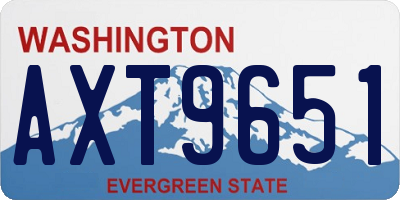 WA license plate AXT9651
