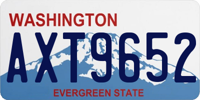 WA license plate AXT9652