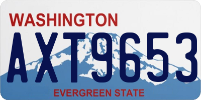 WA license plate AXT9653