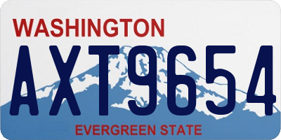 WA license plate AXT9654