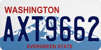 WA license plate AXT9662