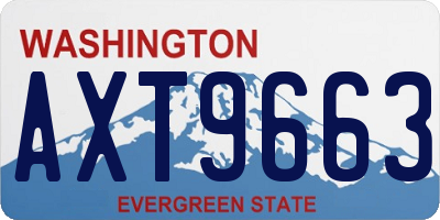 WA license plate AXT9663