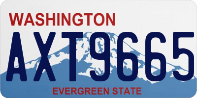 WA license plate AXT9665