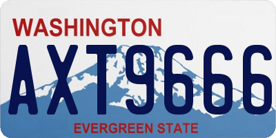 WA license plate AXT9666