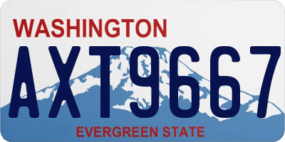 WA license plate AXT9667