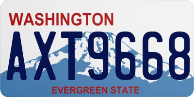 WA license plate AXT9668