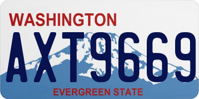 WA license plate AXT9669