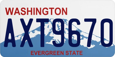 WA license plate AXT9670