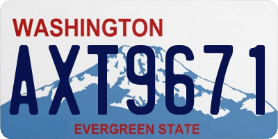 WA license plate AXT9671