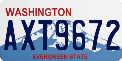 WA license plate AXT9672