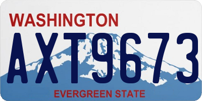 WA license plate AXT9673